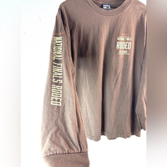 Wrangler Cowboy L Men’s Brown National Finals Rodeo Long Sleeve Shirt - Picture 4 of 8
